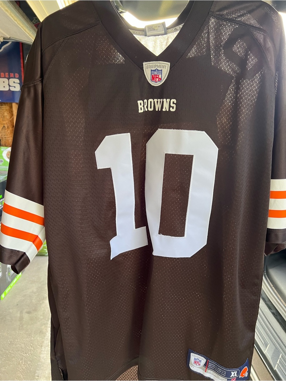 NFL Browns #10 Men's Brown Football Jersey. Brady Quinn